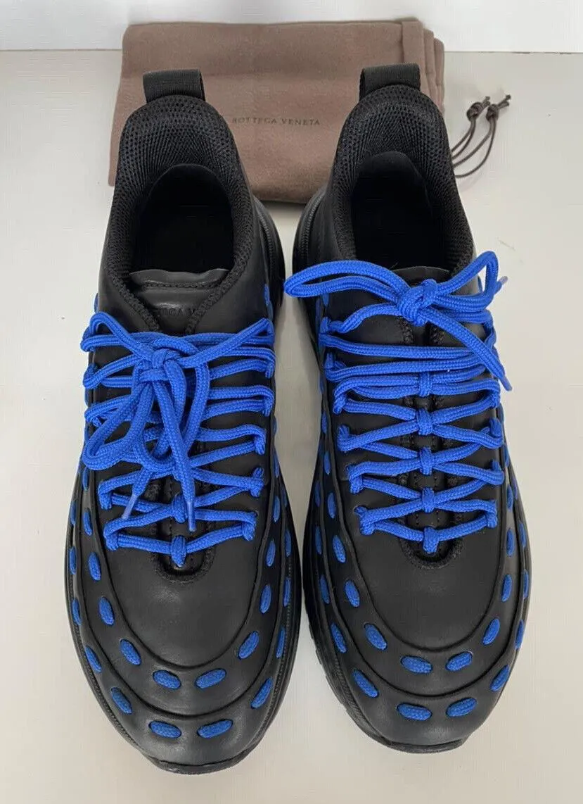 NIB $950 Bottega Veneta Mens Leather Black/Blue Sneakers 11 US (44) 578305