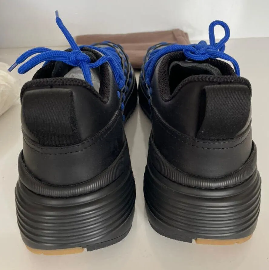 NIB $950 Bottega Veneta Mens Leather Black/Blue Sneakers 11 US (44) 578305