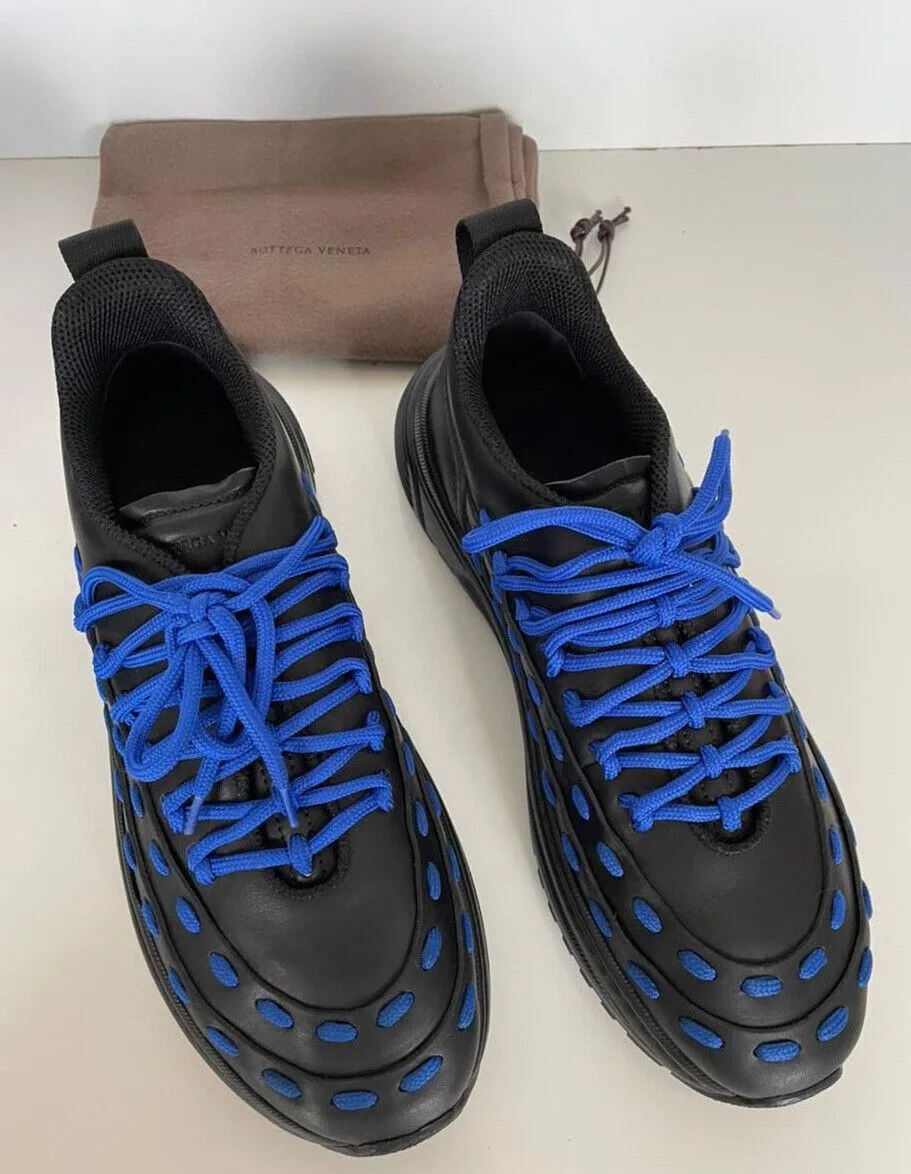 NIB $950 Bottega Veneta Mens Leather Black/Blue Sneakers 11 US (44) 578305