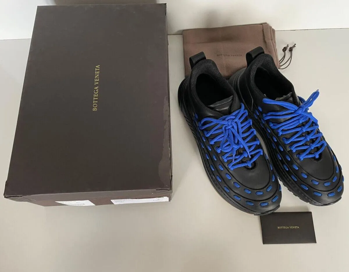 NIB $950 Bottega Veneta Mens Leather Black/Blue Sneakers 11 US (44) 578305