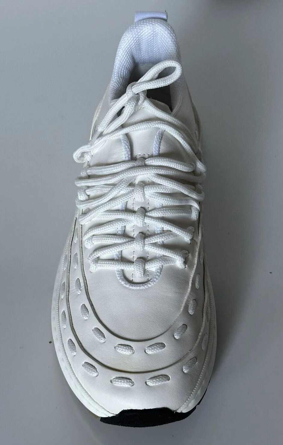 NIB $950 Bottega Veneta Mens Leather White Sneakers 12.5 US (45.5) 578305 9000