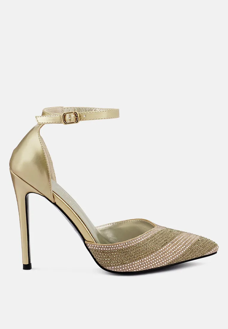 Nobles Rhinestone Patterned Stiletto Sandals