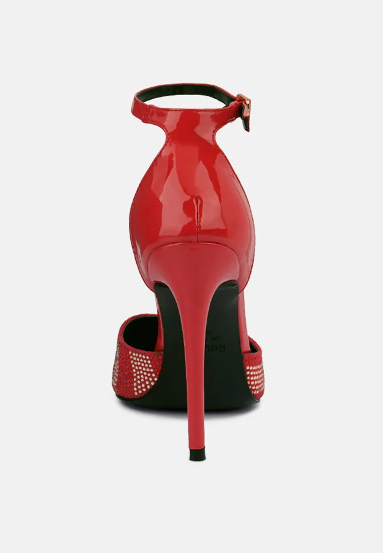 Nobles Rhinestone Patterned Stiletto Sandals
