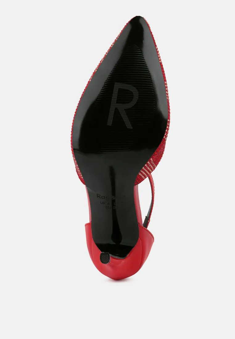Nobles Rhinestone Patterned Stiletto Sandals