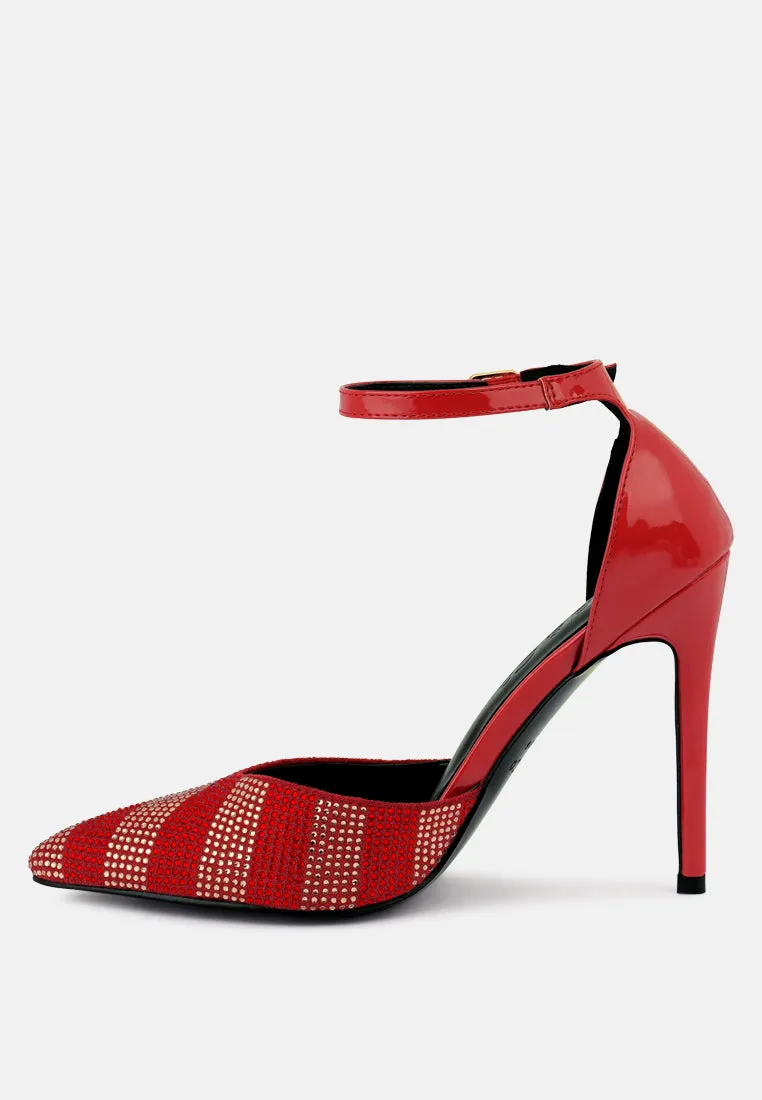 Nobles Rhinestone Patterned Stiletto Sandals