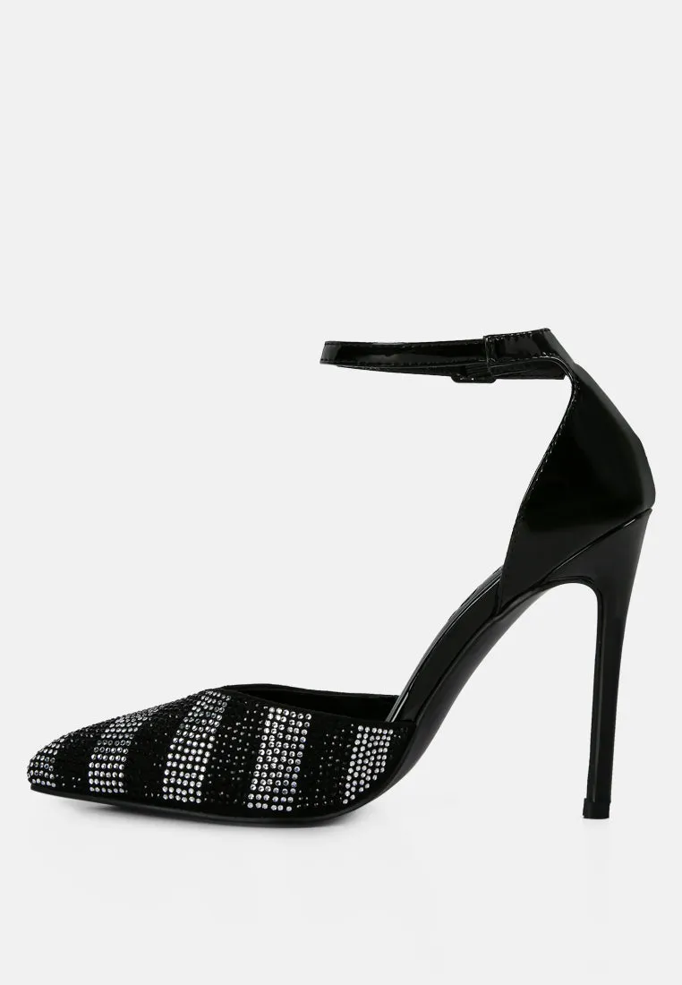 Nobles Rhinestone Patterned Stiletto Sandals