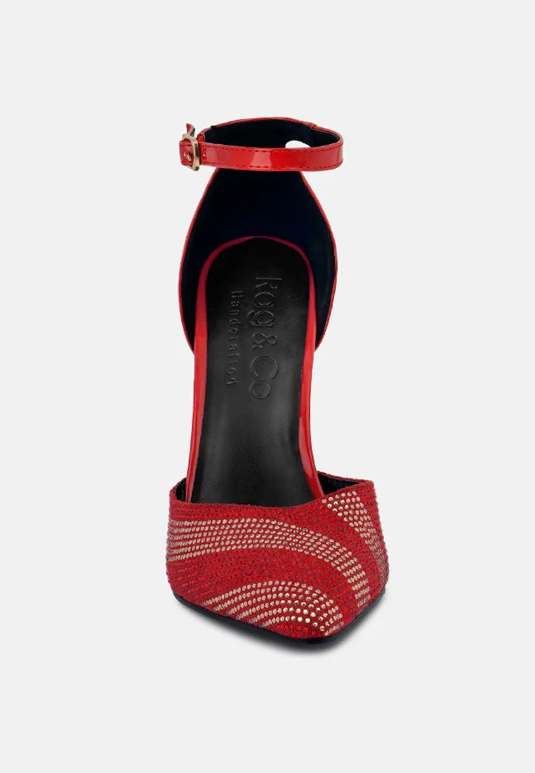 Nobles Rhinestone Patterned Stiletto Sandals