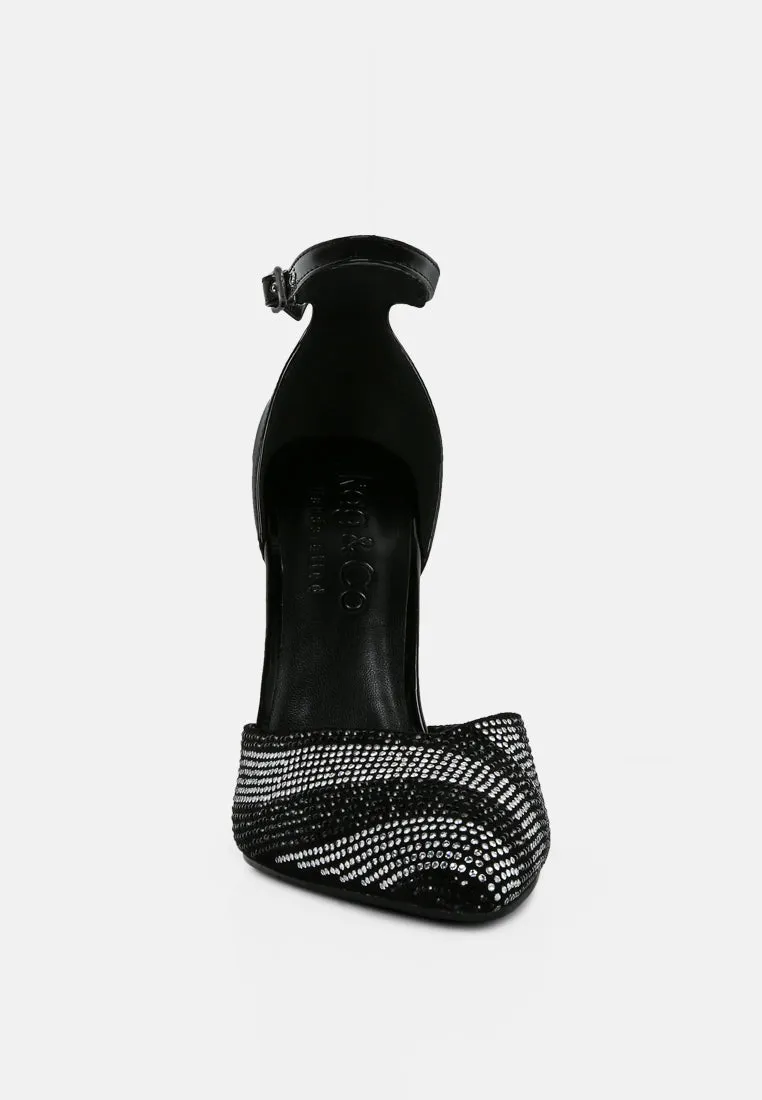 Nobles Rhinestone Patterned Stiletto Sandals