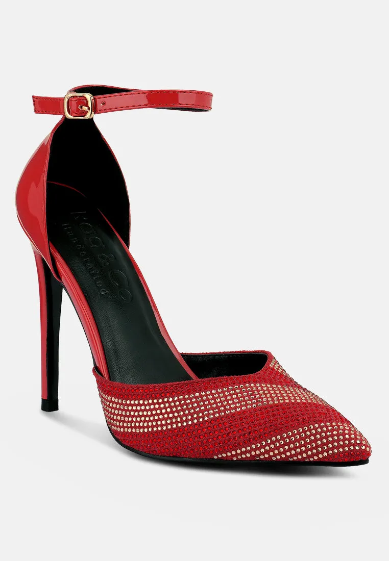 Nobles Rhinestone Patterned Stiletto Sandals