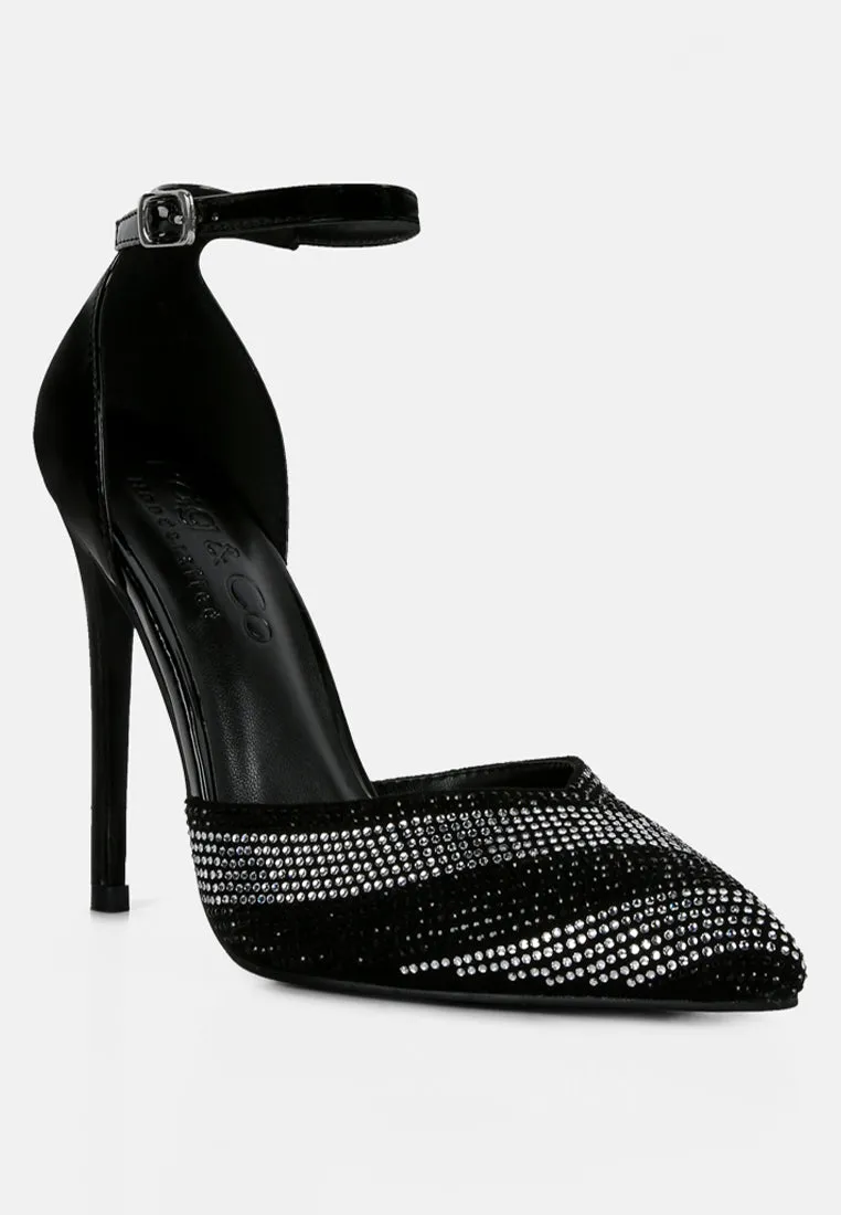 Nobles Rhinestone Patterned Stiletto Sandals
