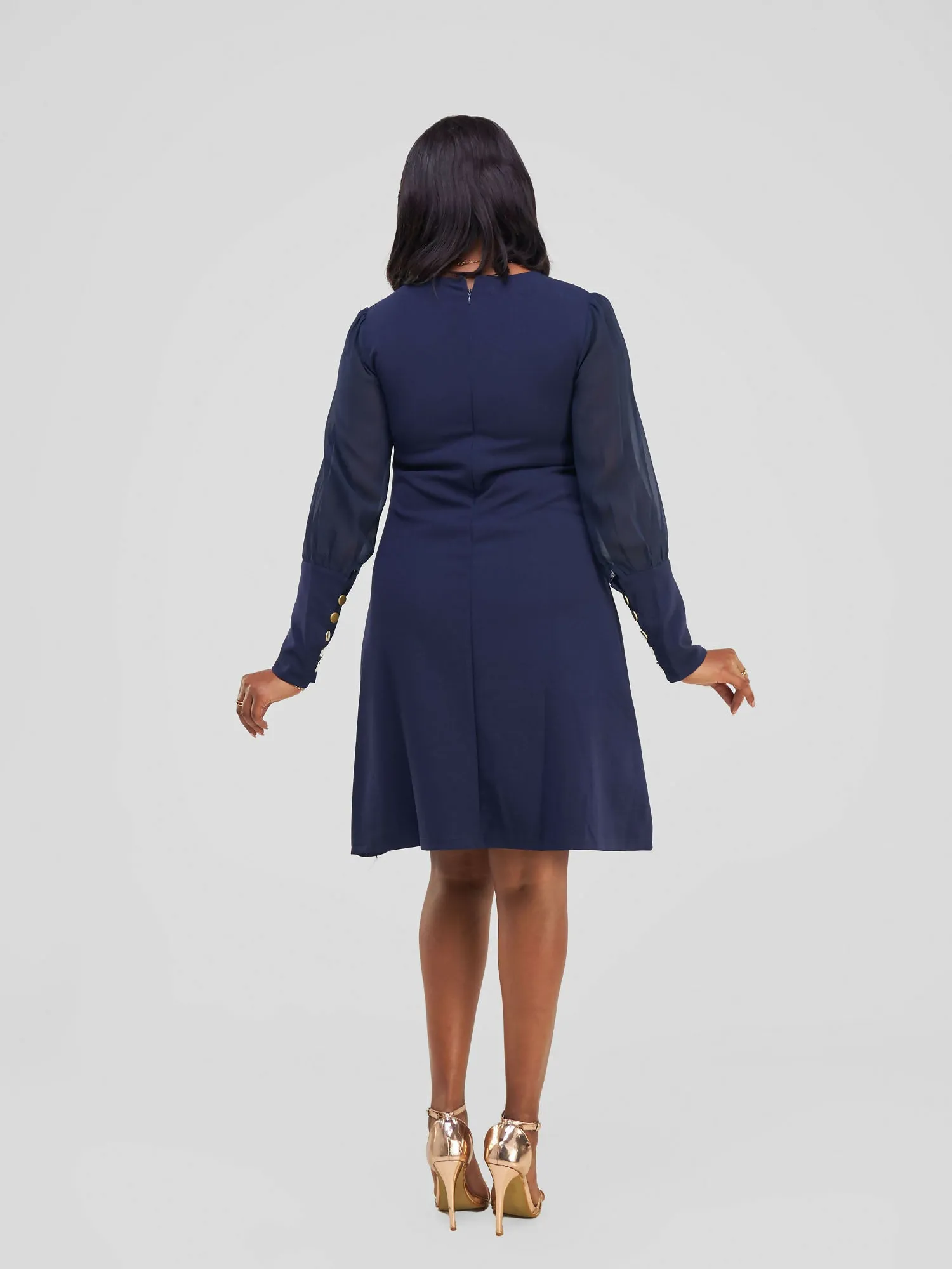 Official Casual Shift Dress - Navy Blue
