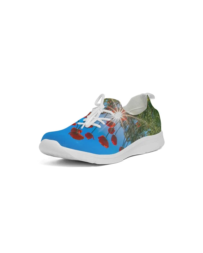 Orange Poppies Women's Lace Up Flyknit Shoe