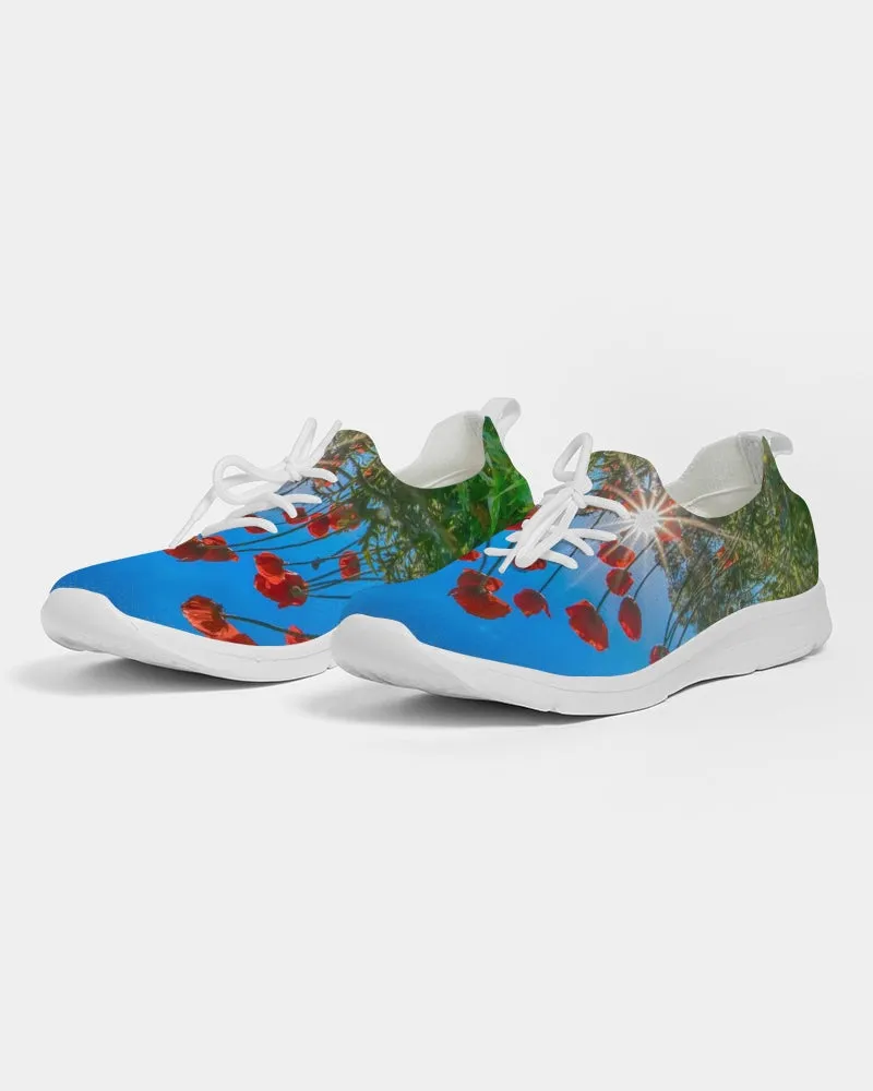 Orange Poppies Women's Lace Up Flyknit Shoe