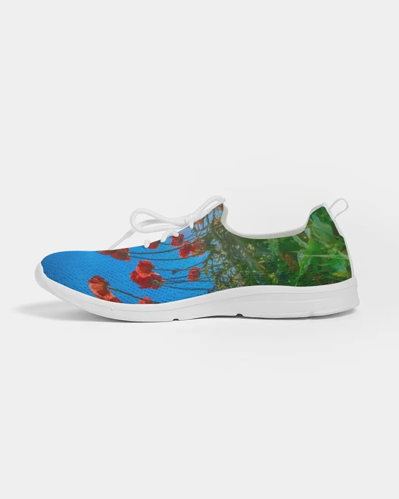 Orange Poppies Women's Lace Up Flyknit Shoe