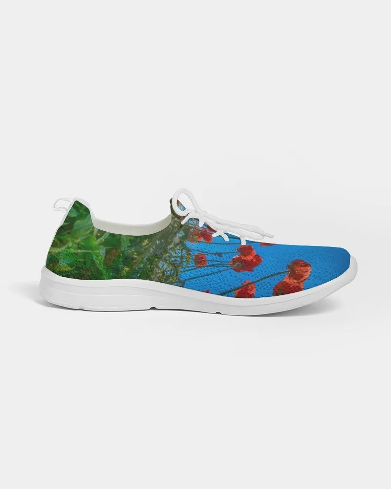 Orange Poppies Women's Lace Up Flyknit Shoe