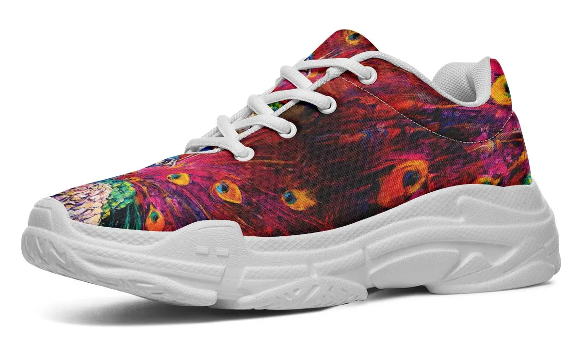 Peacock Painting Chunky Sneakers
