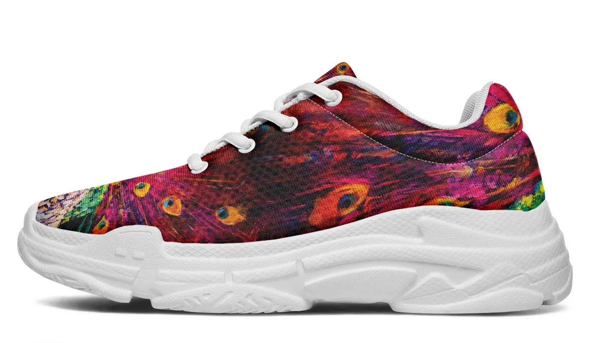 Peacock Painting Chunky Sneakers