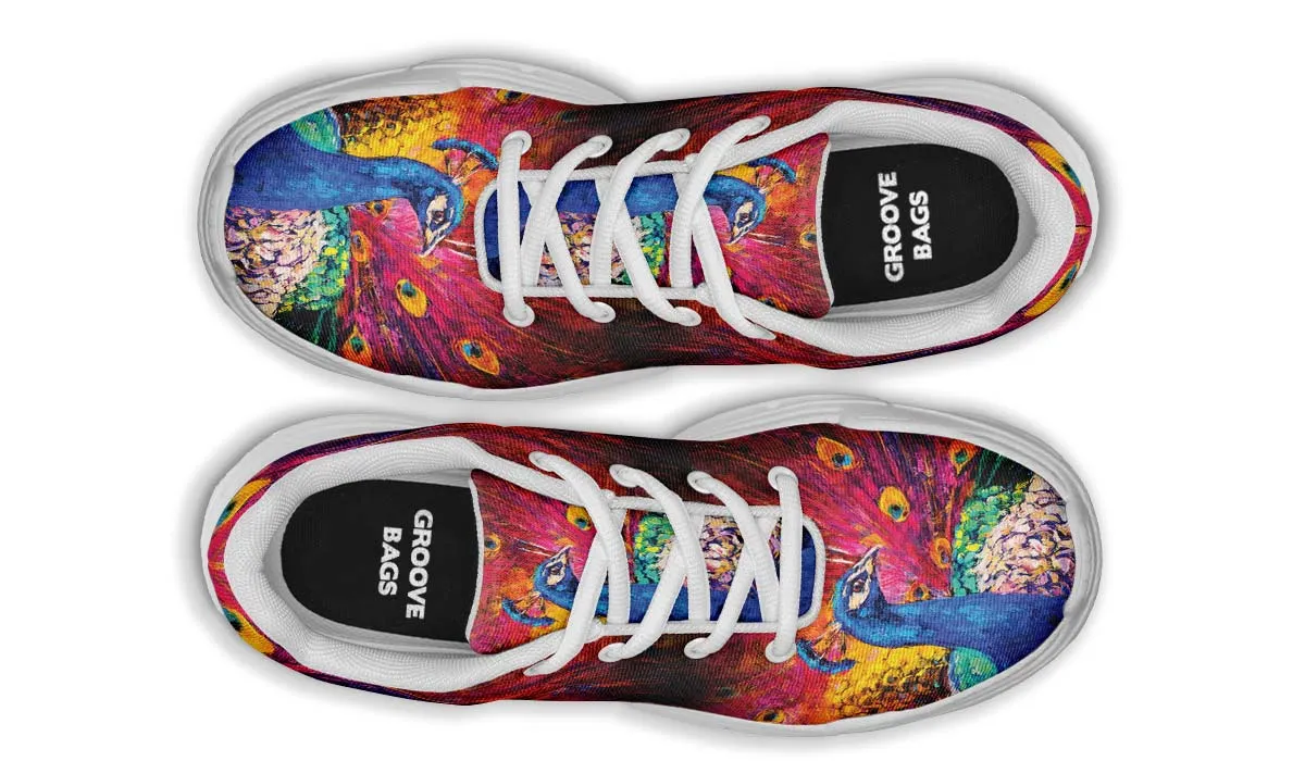 Peacock Painting Chunky Sneakers