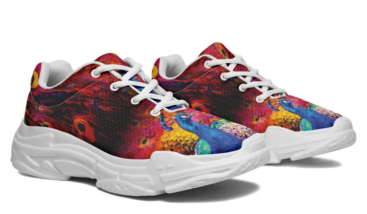 Peacock Painting Chunky Sneakers