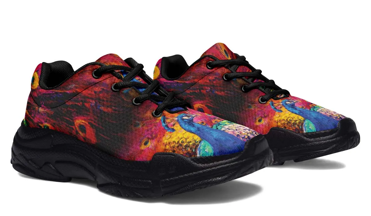 Peacock Painting Chunky Sneakers