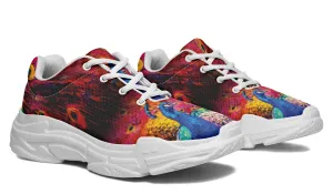 Peacock Painting Chunky Sneakers