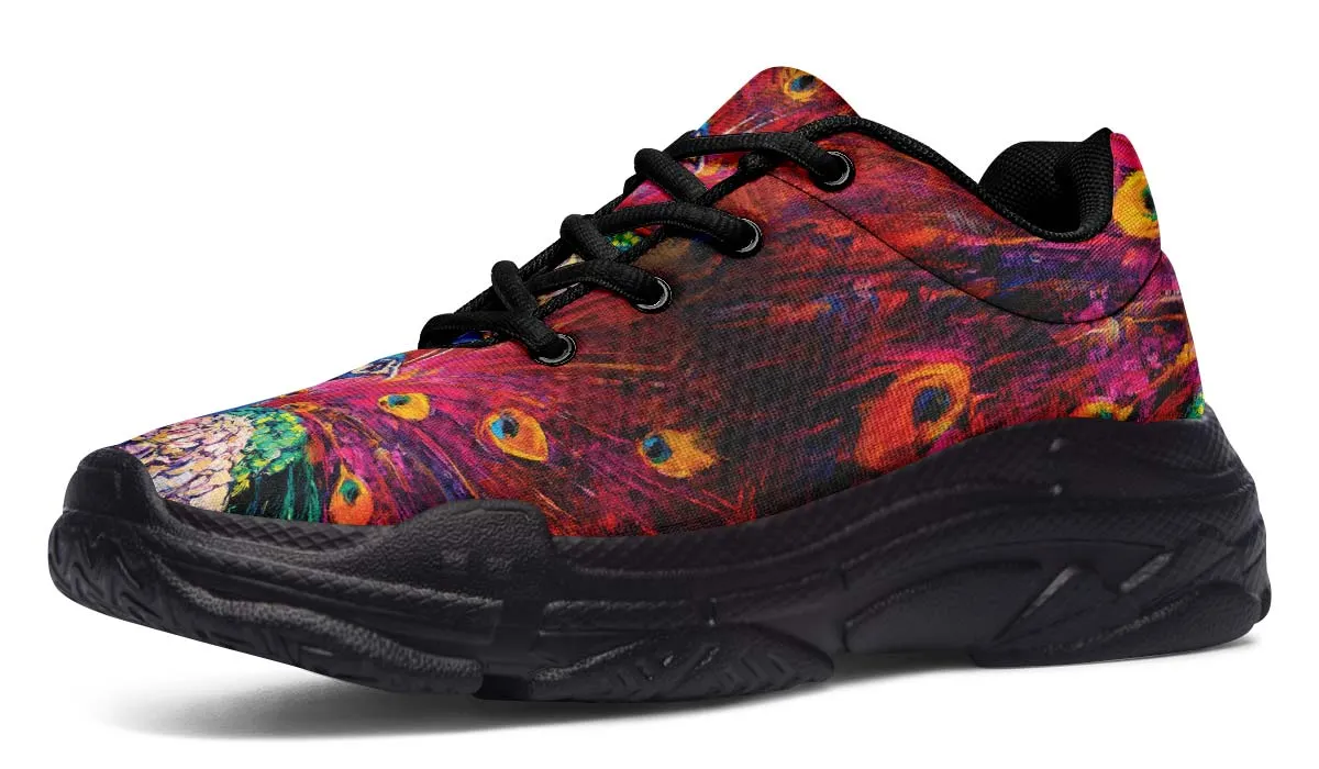 Peacock Painting Chunky Sneakers