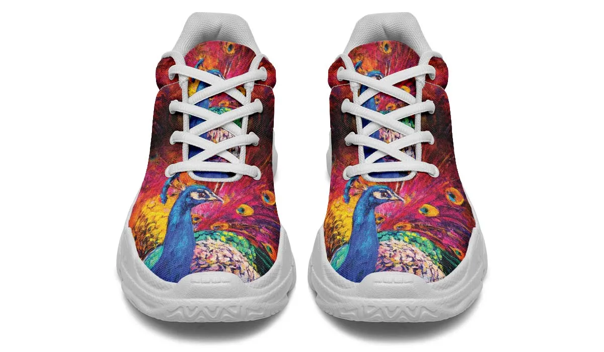 Peacock Painting Chunky Sneakers