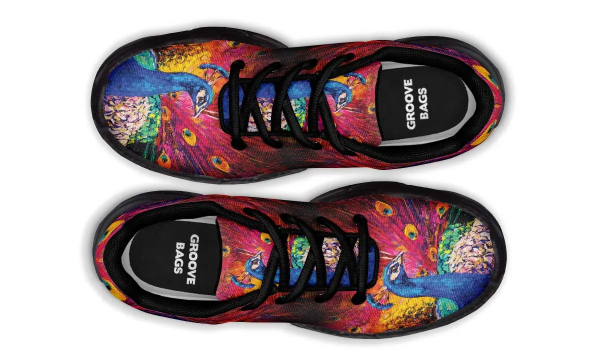 Peacock Painting Chunky Sneakers