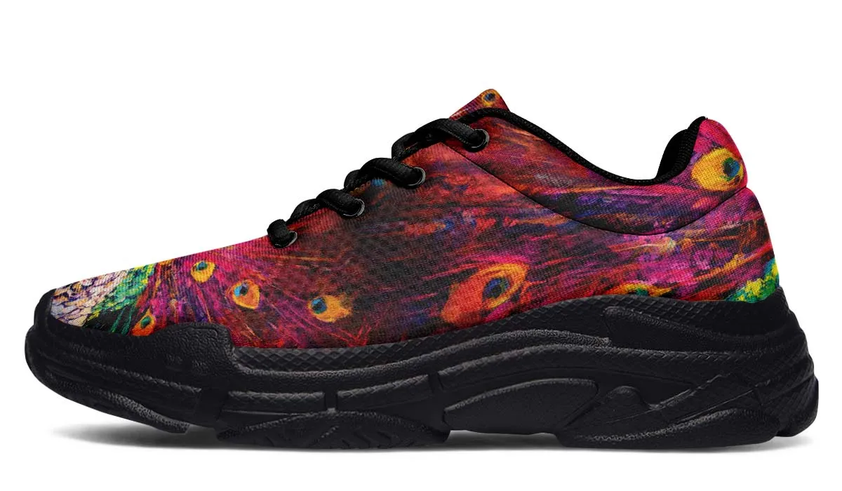 Peacock Painting Chunky Sneakers