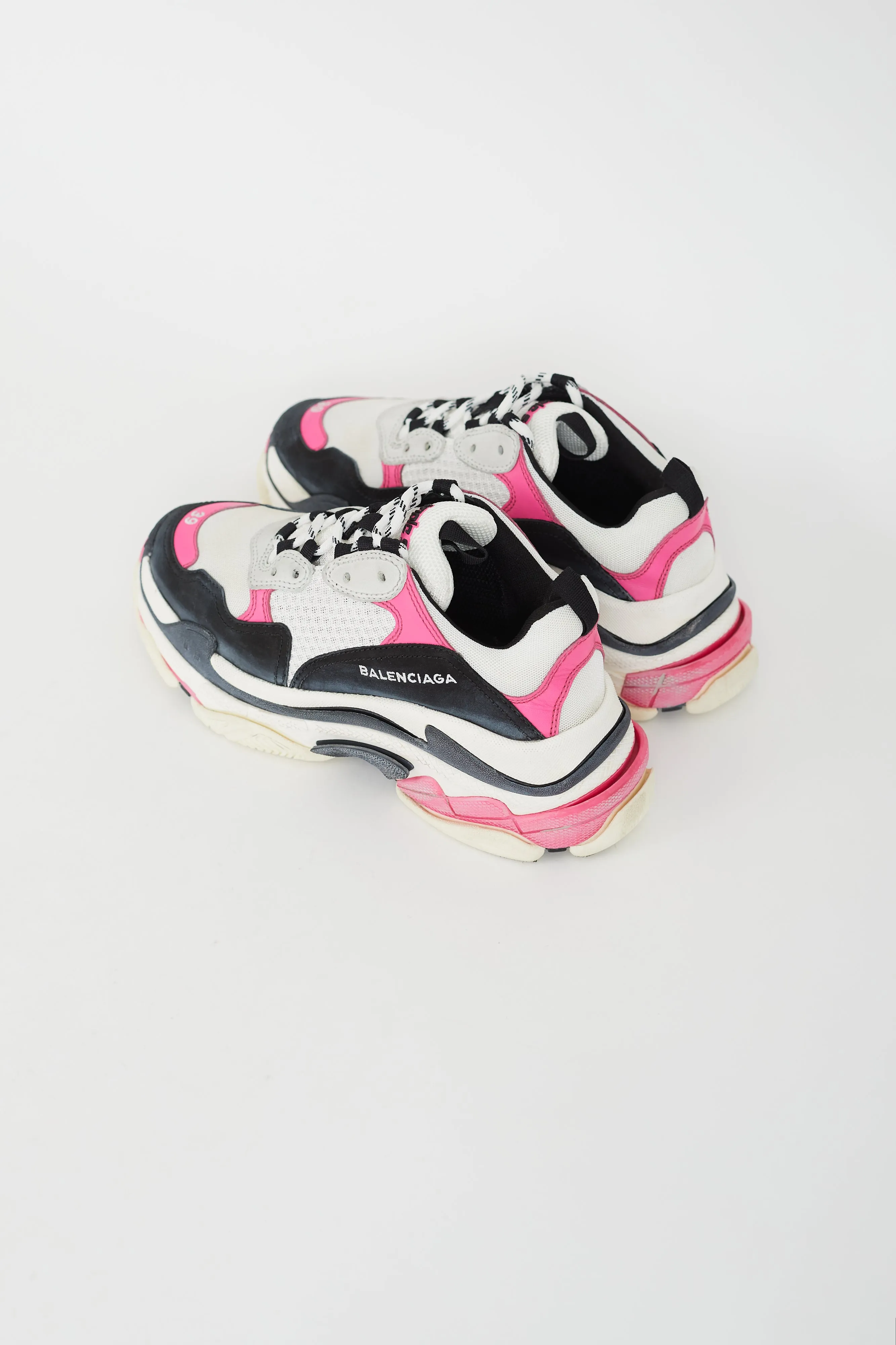 Pink, White & Black Triple S Sneaker