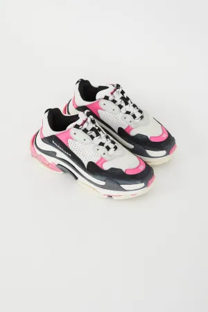Pink, White & Black Triple S Sneaker