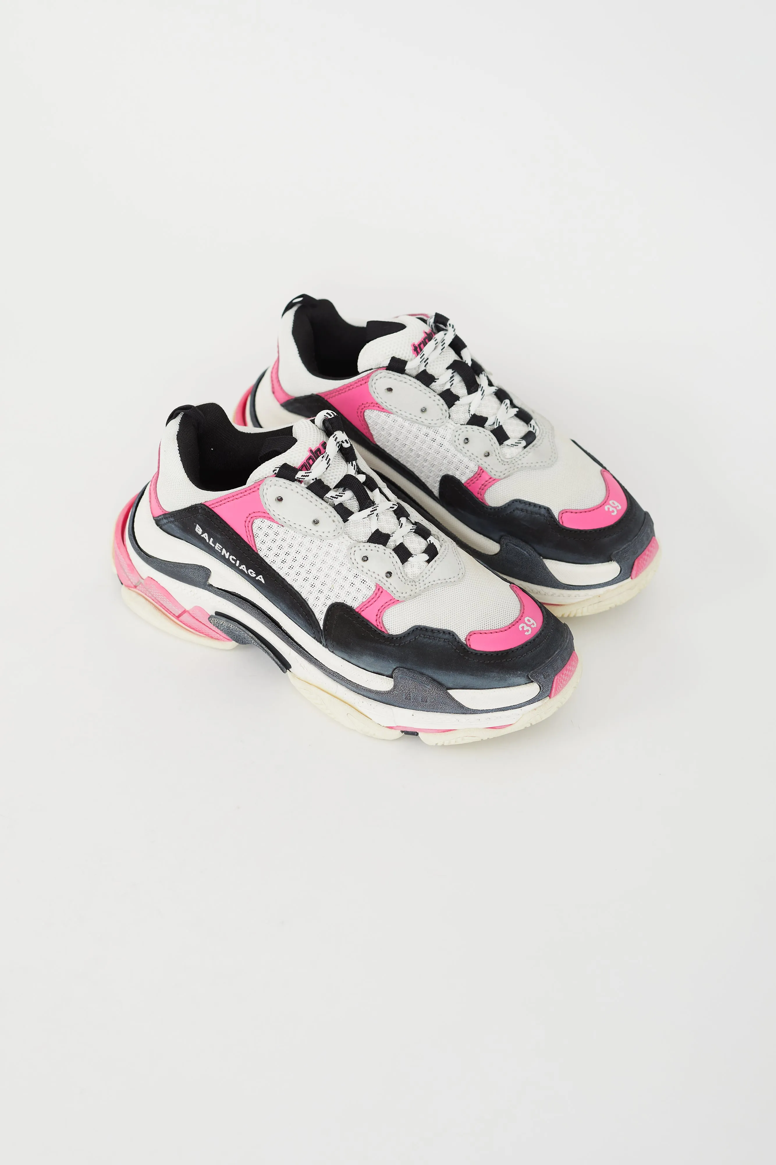 Pink, White & Black Triple S Sneaker