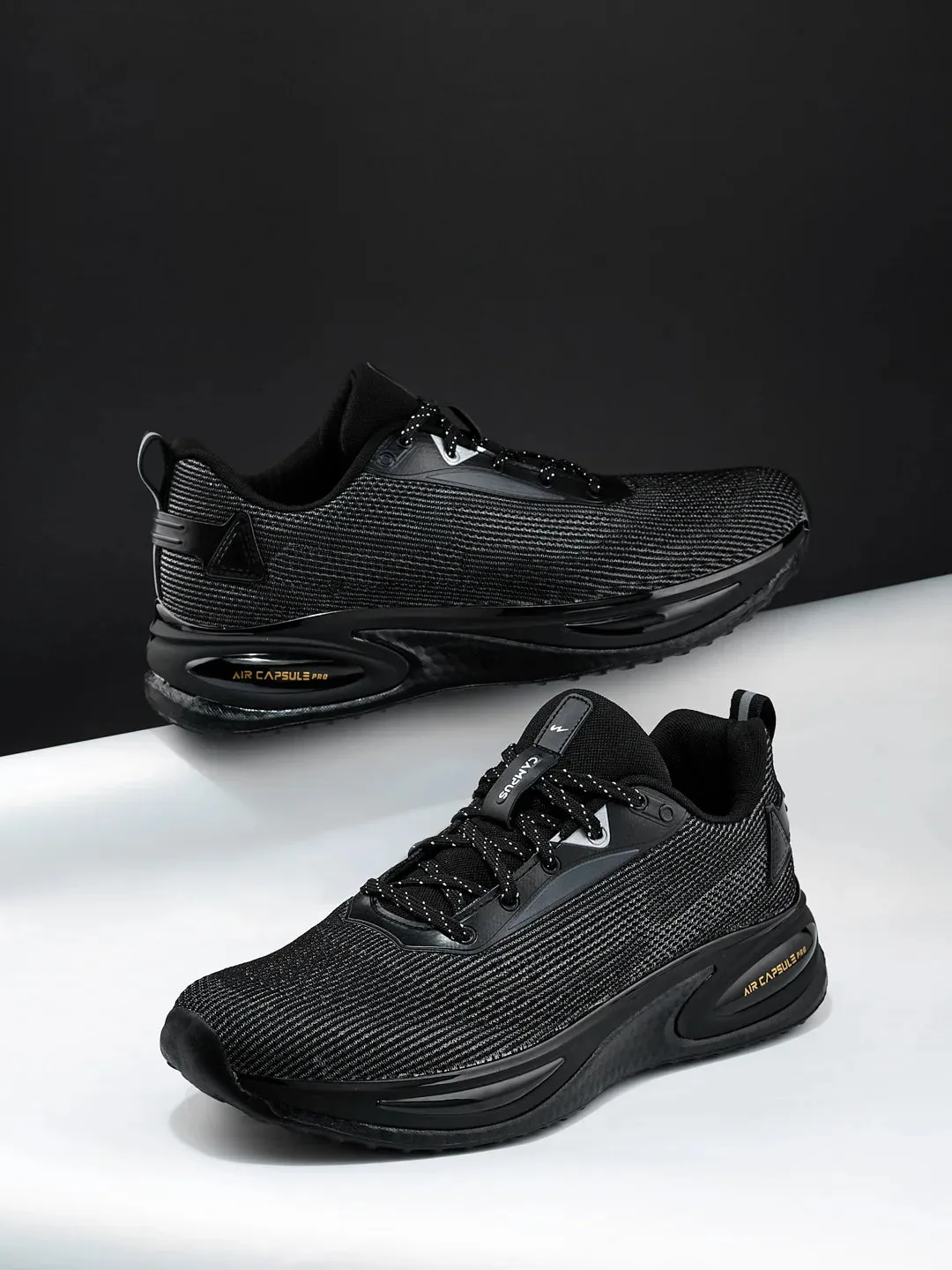 PREXTON Black Men's Running Shoes