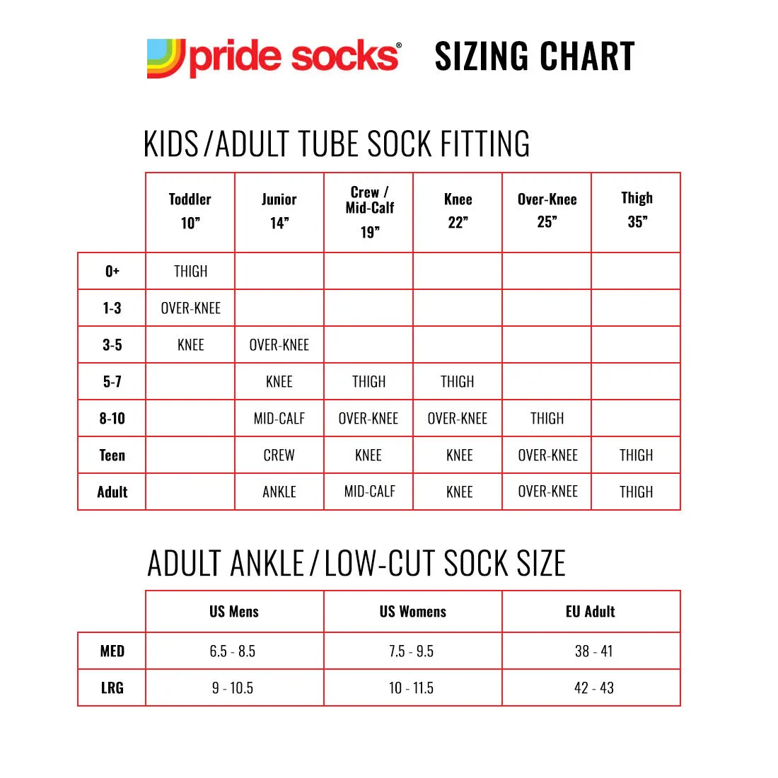 Pride Tube Socks - Fearless