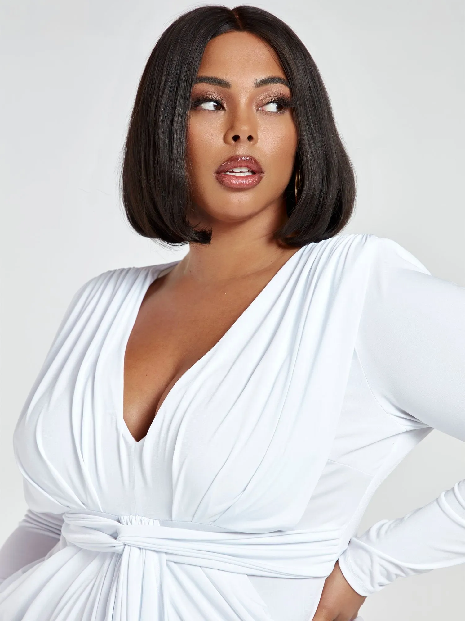 Raina Tie Front Drape Dress