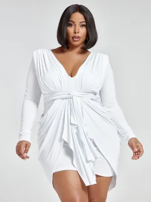 Raina Tie Front Drape Dress