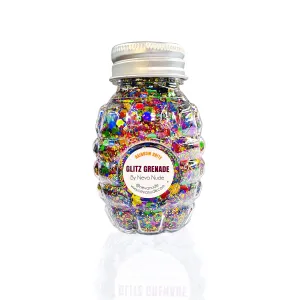 Rainbow Brite Cosmetic Glitter Glitz Grenade Keychain in Aloe Gel