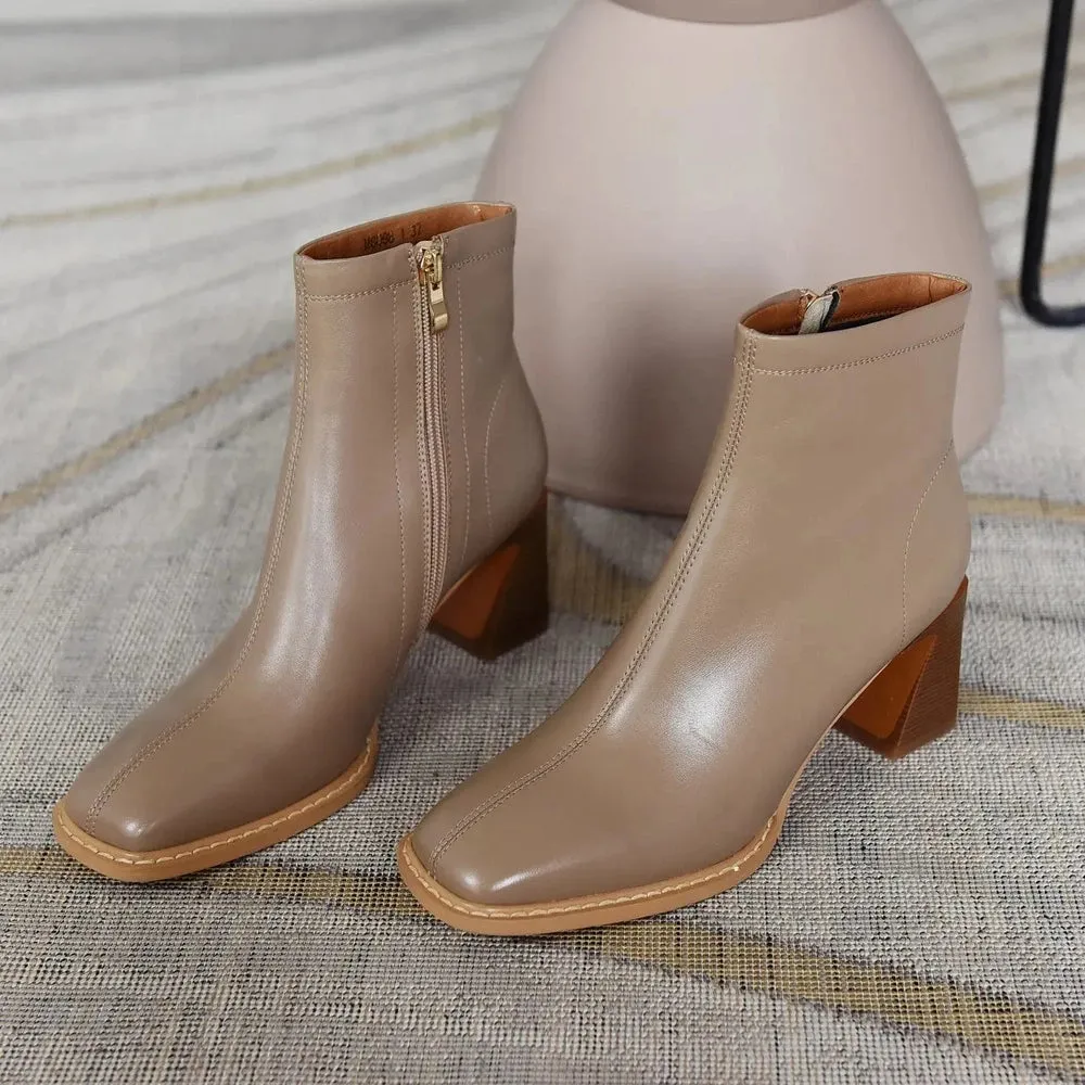 Ranya Chelsea Leather Brown ankle boots