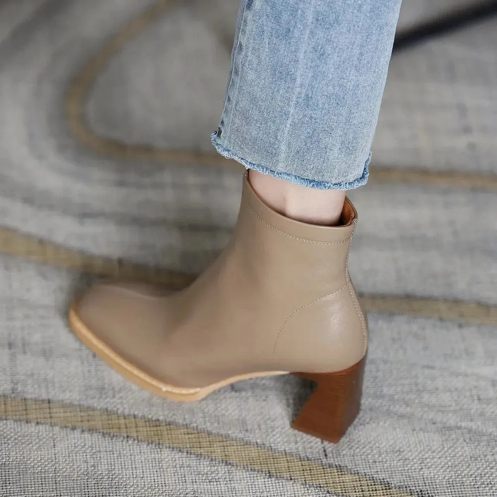 Ranya Chelsea Leather Brown ankle boots
