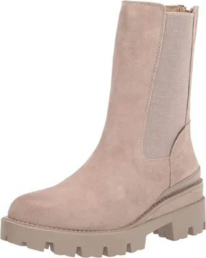 Sam Edelman Genia Minkse Chunky Heel Rounded Toe Pull On Zip Ankle Chelsea Boots