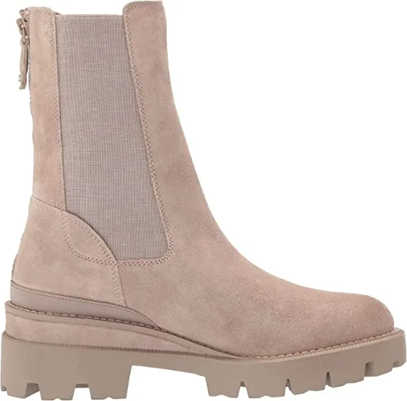Sam Edelman Genia Minkse Chunky Heel Rounded Toe Pull On Zip Ankle Chelsea Boots