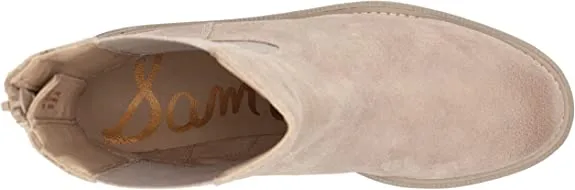 Sam Edelman Genia Minkse Chunky Heel Rounded Toe Pull On Zip Ankle Chelsea Boots