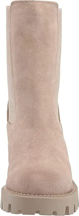 Sam Edelman Genia Minkse Chunky Heel Rounded Toe Pull On Zip Ankle Chelsea Boots