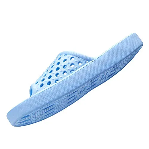 Shower Shoes Men Women Non Slip Bathroom House Slippers College Dorm Room Essentials for Girls Kids Shower Sandals Swimming Water Shoe (Light Blue,EU40-41)