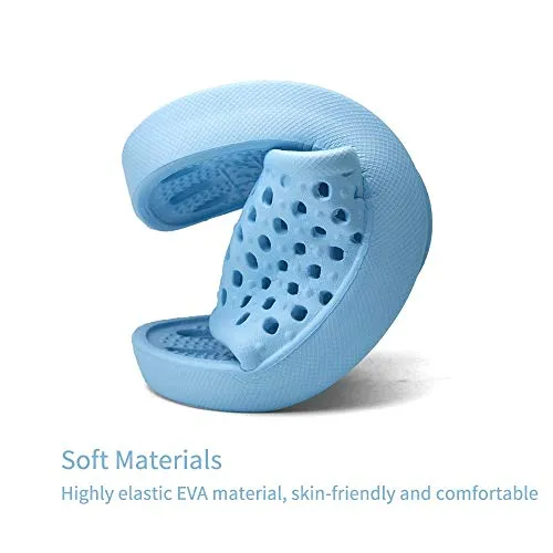 Shower Shoes Men Women Non Slip Bathroom House Slippers College Dorm Room Essentials for Girls Kids Shower Sandals Swimming Water Shoe (Light Blue,EU40-41)