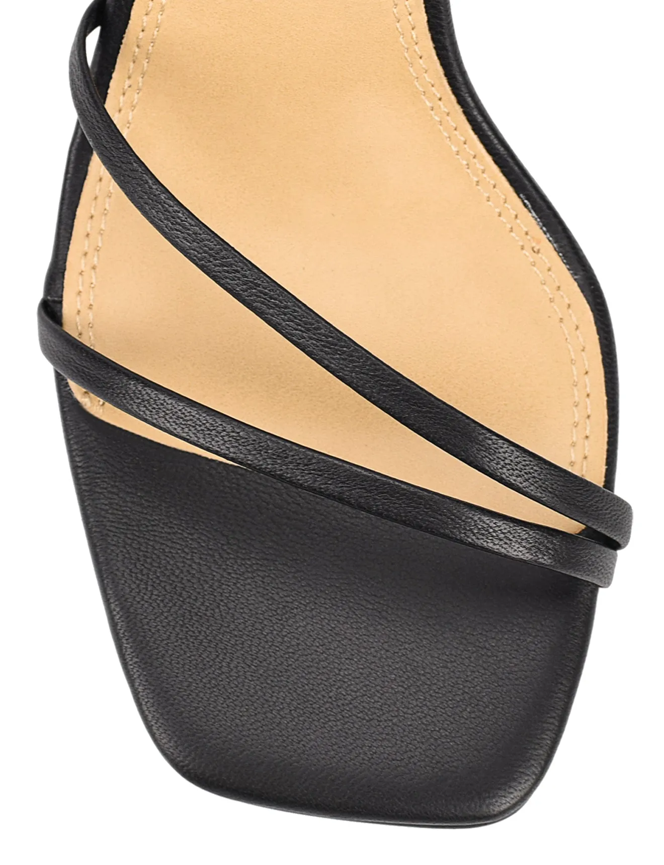 Sprinkle Strappy Heels - Black Leather