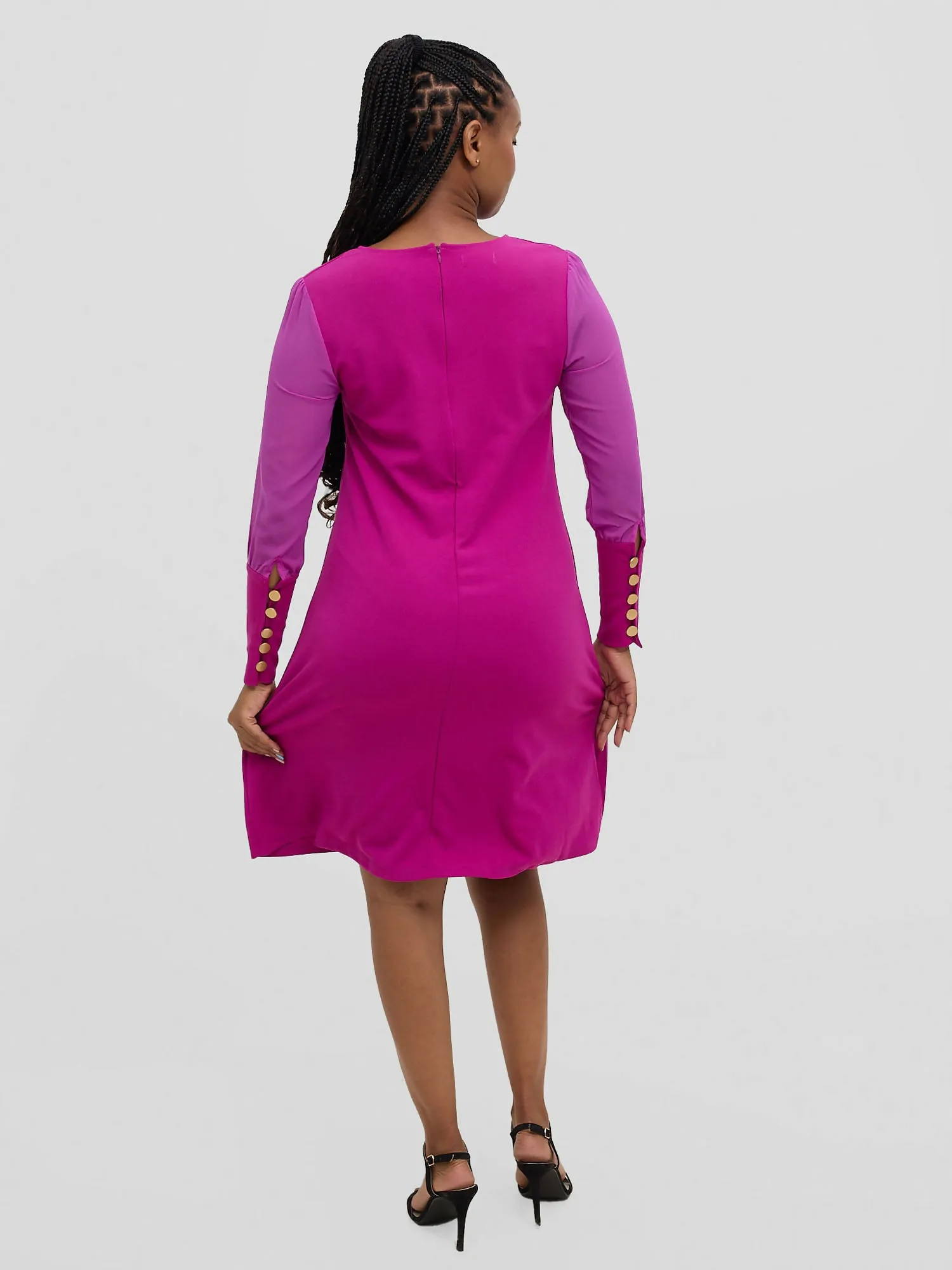 Stylish Sisters Official Casual Shift Dress - Purple