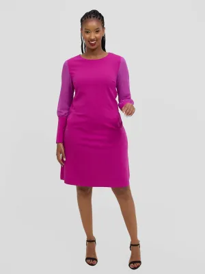 Stylish Sisters Official Casual Shift Dress - Purple