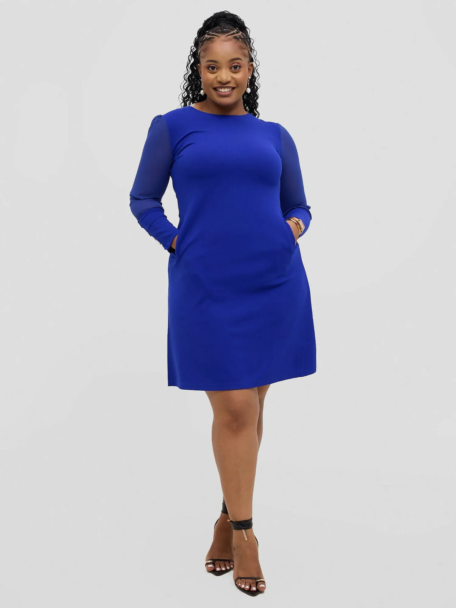 Stylish Sisters Official Casual Shift Dress - Royal Blue