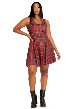 Tartan Red Evil Skater Dress